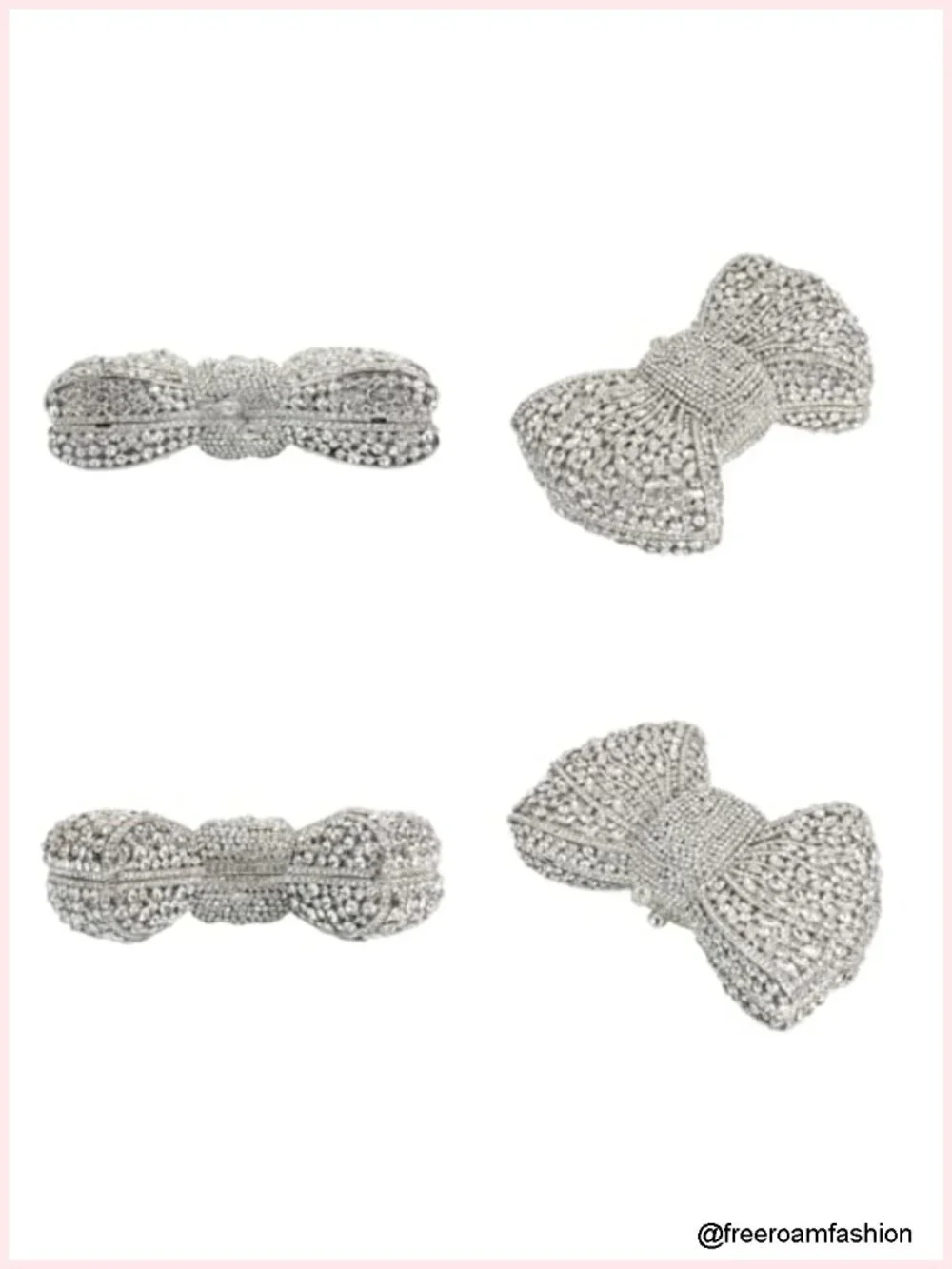 Luxury Bowknot Evening Clutch Sparkling Rhinestones Handbag Wedding Party